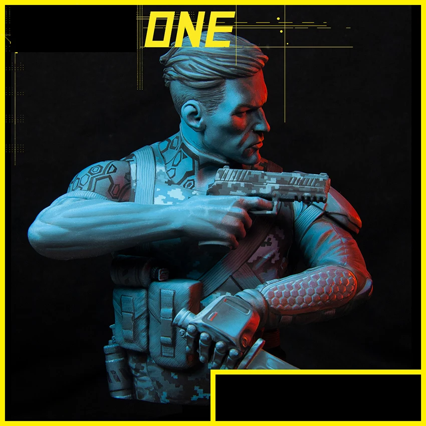 

1/10 MODERN MAN OFFICER BUST Resin figure Model kits Miniature gk Unassembly Unpainted