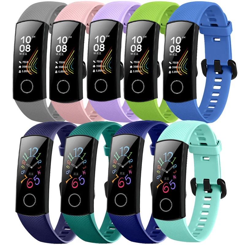 Силиконовый ремешок на запястье для huawei Honor Band 5 спортивный браслет ремешок для huawei Honor Band 5 Band 4 стандартная версия аксессуары