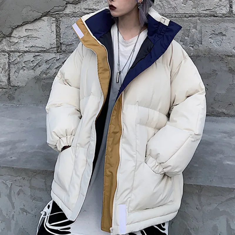 

2021 Jacket Women Winter Fashion Warm Thick Solid Short Style Cotton padded Parkas Coat Stand Collar XL XXL