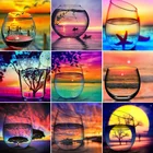 5D алмазная вышивка сделай сам, картина в виде бутылки, пейзаж, вышивка крестиком, мозаика, картина Стразы, домашний декор, рождественские подарки