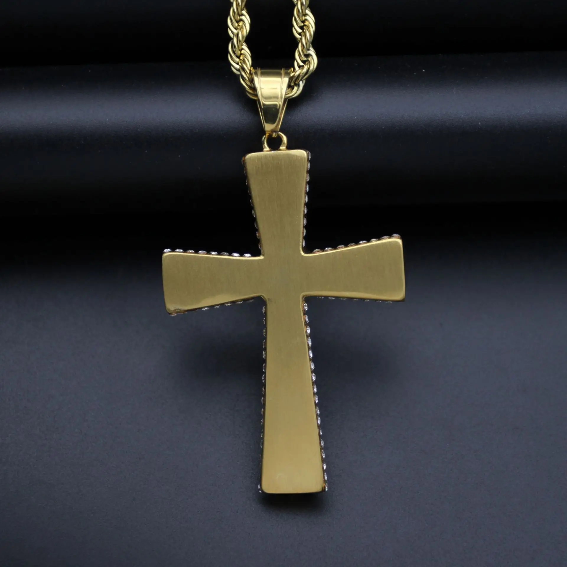 High Quality Cross Pendant Gold Color Iced Out rhinestone Hip Hop Fashion Delicate Jewelry Gift For Women | Украшения и