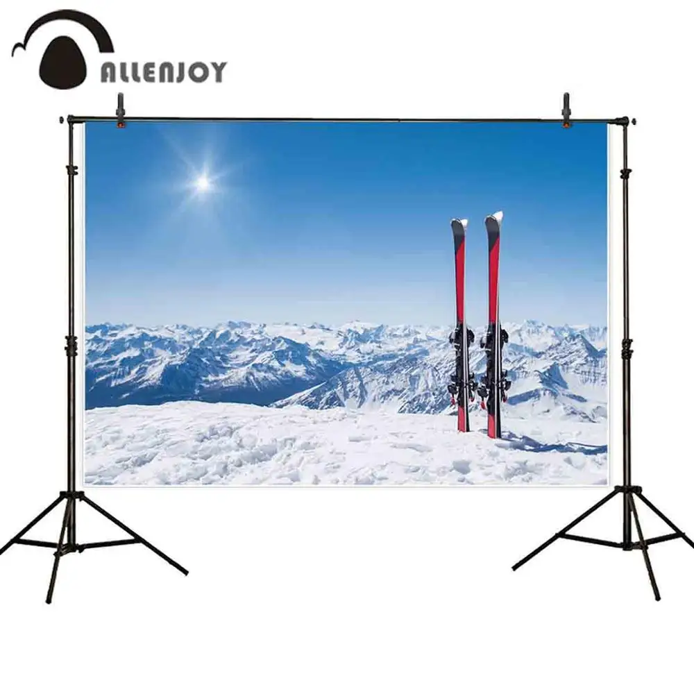 Allenjoy зимний фон для фотосъемки сани снег гора путешествия отпуск Лыжная доска