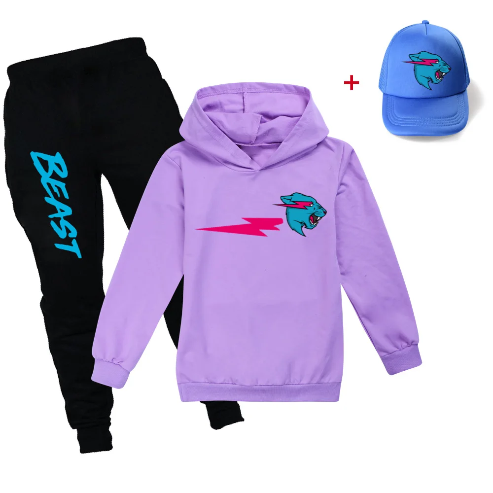 New Children's Clothing Sets Baby Birthday Suit Boys Tracksuits Kids Cartoon Cat 3D Print Sport Suits Hoodies Top+Pants 3pcs Set