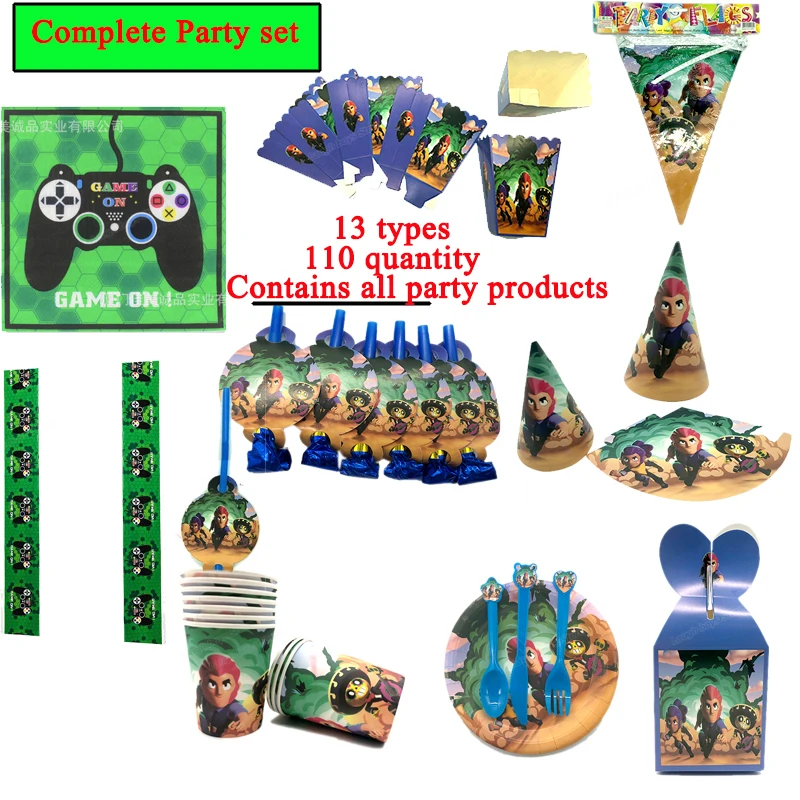 Полный Brawlin звезды праздничный комплект для детей День рождения украшения Драк