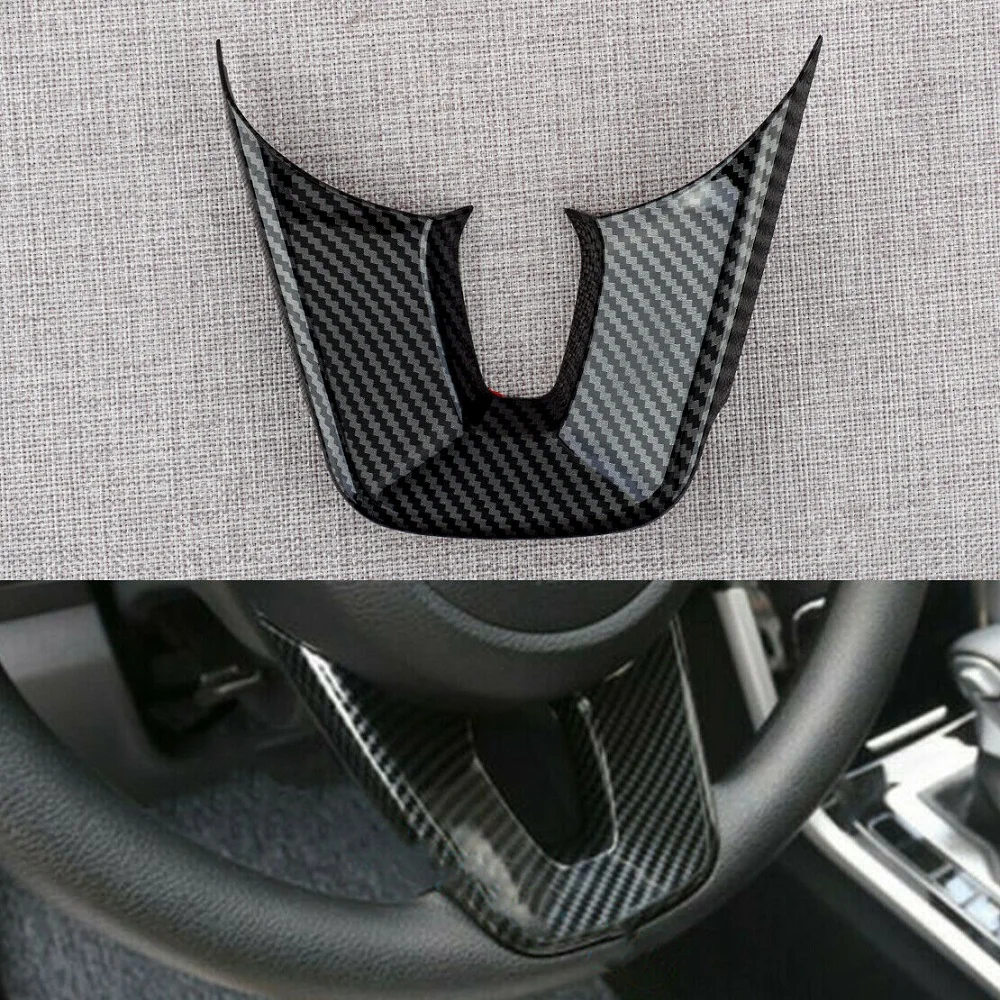 Стильная черная крышка оправы рулевого колеса из АБС-углеволокна для салона