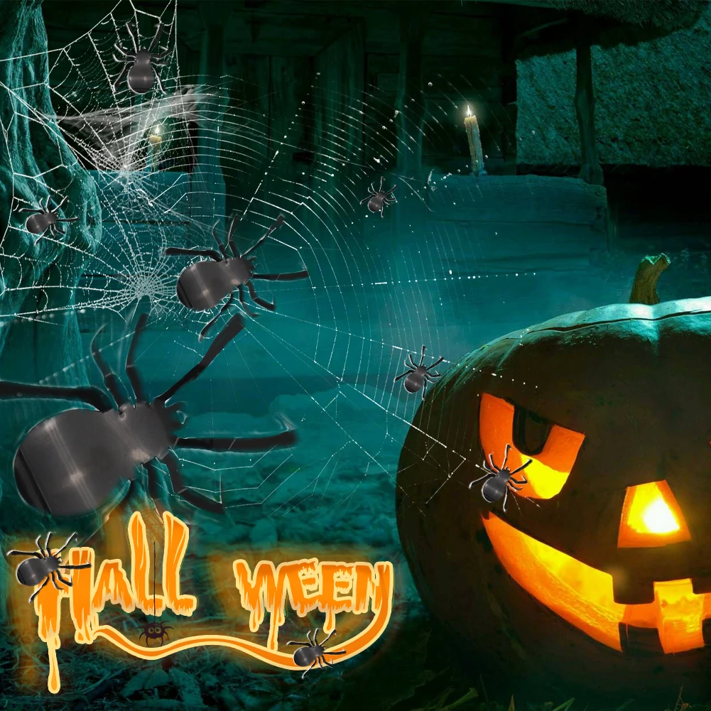 12 шт./компл. украшение на Хэллоуин 3D Наклейка стену в виде черного паука сделай