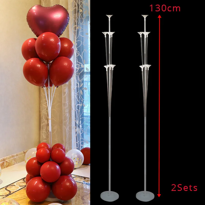2set stand 7x трубки воздушный шар подставка для детского душа Держатель воздушных шаров Арка Свадебные украшения globos день рождения День Святого Валентина Декор - Цвет: 2set stand