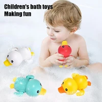1pc baby bath bathroom shower clockwork swimming children play water cute little duck kid bathroom bathing bathtub floating toys