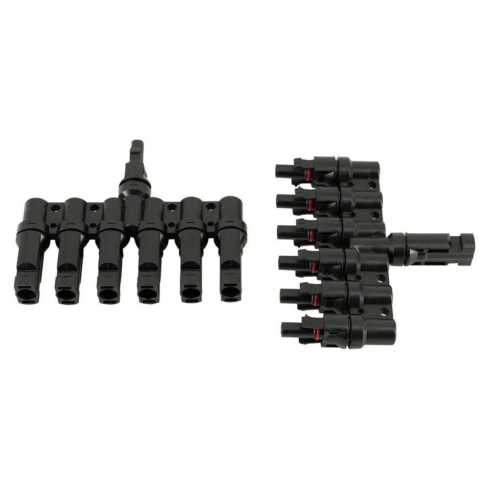 Photovoltaic Connector Electrical Pv 1pair X T Branch Parallel Connection 30a Solar Panel Cable Wire Connect One In Six Out |