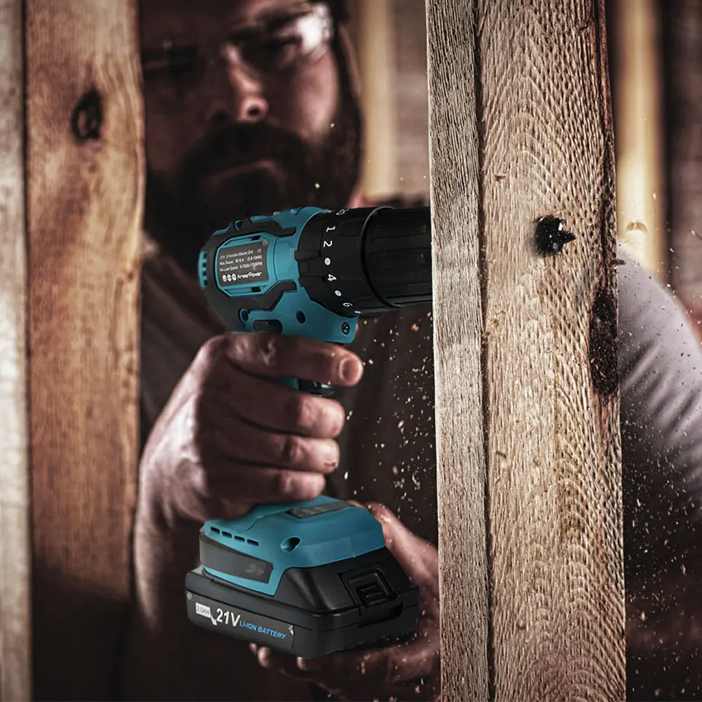 Беспроводная ударная мини-дрель 21 В 3 функции бесщеточный Электрический