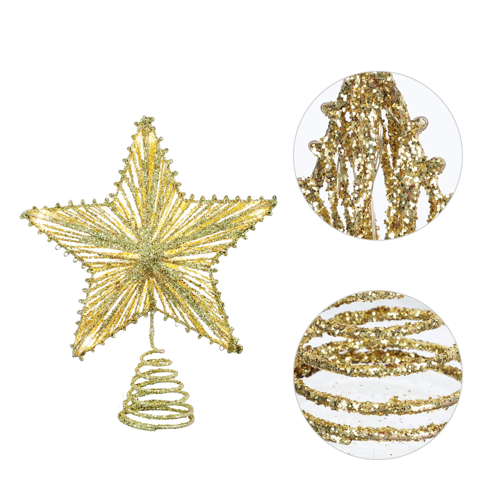 

1Pc Party Tree Ornament with Light String Decorative 3D Treetop Stand for Xmas
