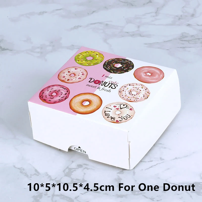 For One Donut LBSISI Life 20 шт. бумажная коробка для пончика для детского душа подарочные коробки пончик тема День рождения Рождество вечеринка украшения Детские сувениры - Цвет: For One Donut