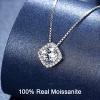 d color lab grown diamond necklace 925 sterling silver delicate moissanite necklace for women jewelry wedding anniversary gift