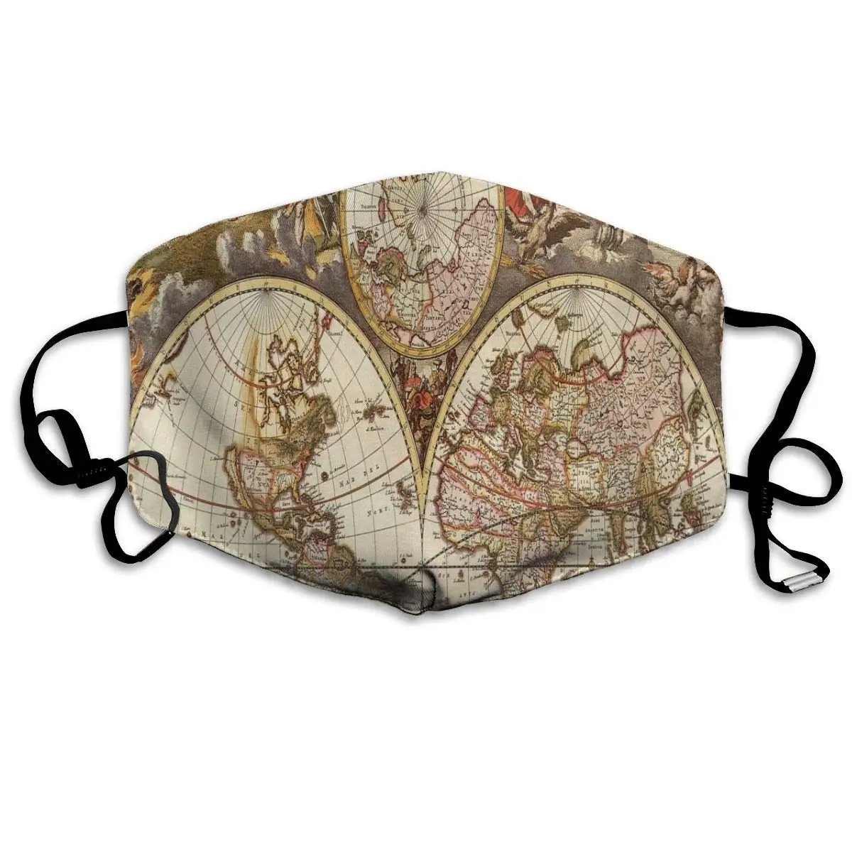 Маска для лица винтажные обои с картой пещера на заказ Персонализированная