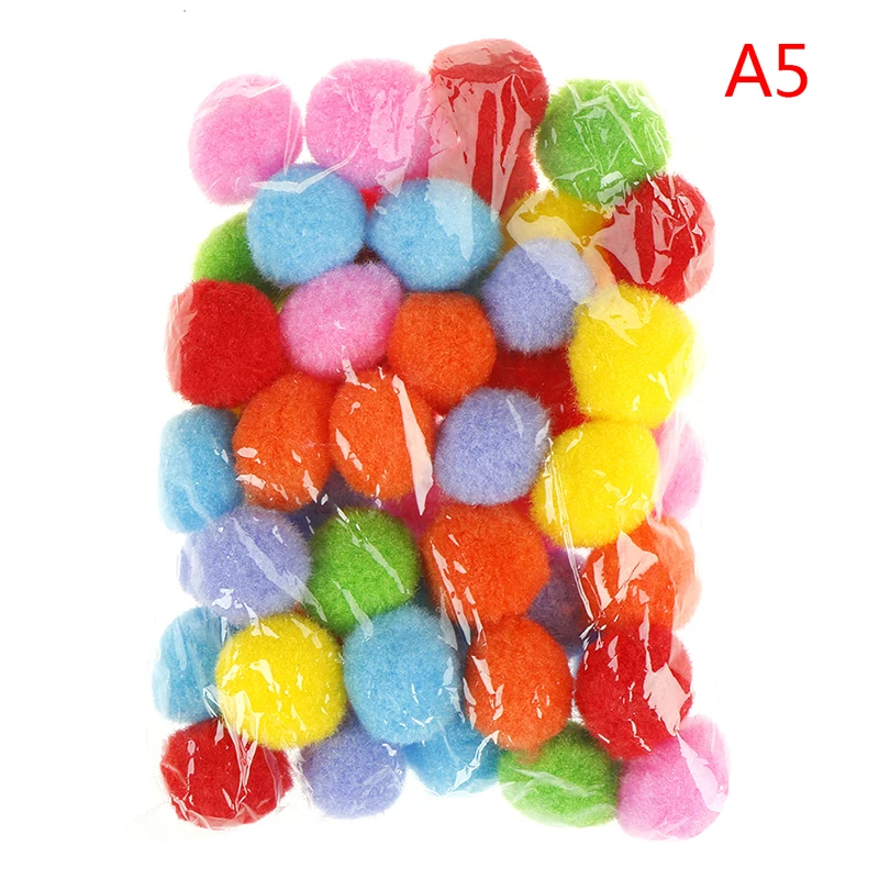 20mm 50PCS 100 шт. 10/15/20 мм DIY мягкий помпонами мячики для детей, игрушки Свадебные украшения круглый мячи из войлока Pom Poms прошитая вручную аксессуары - Цвет: 20mm 50PCS