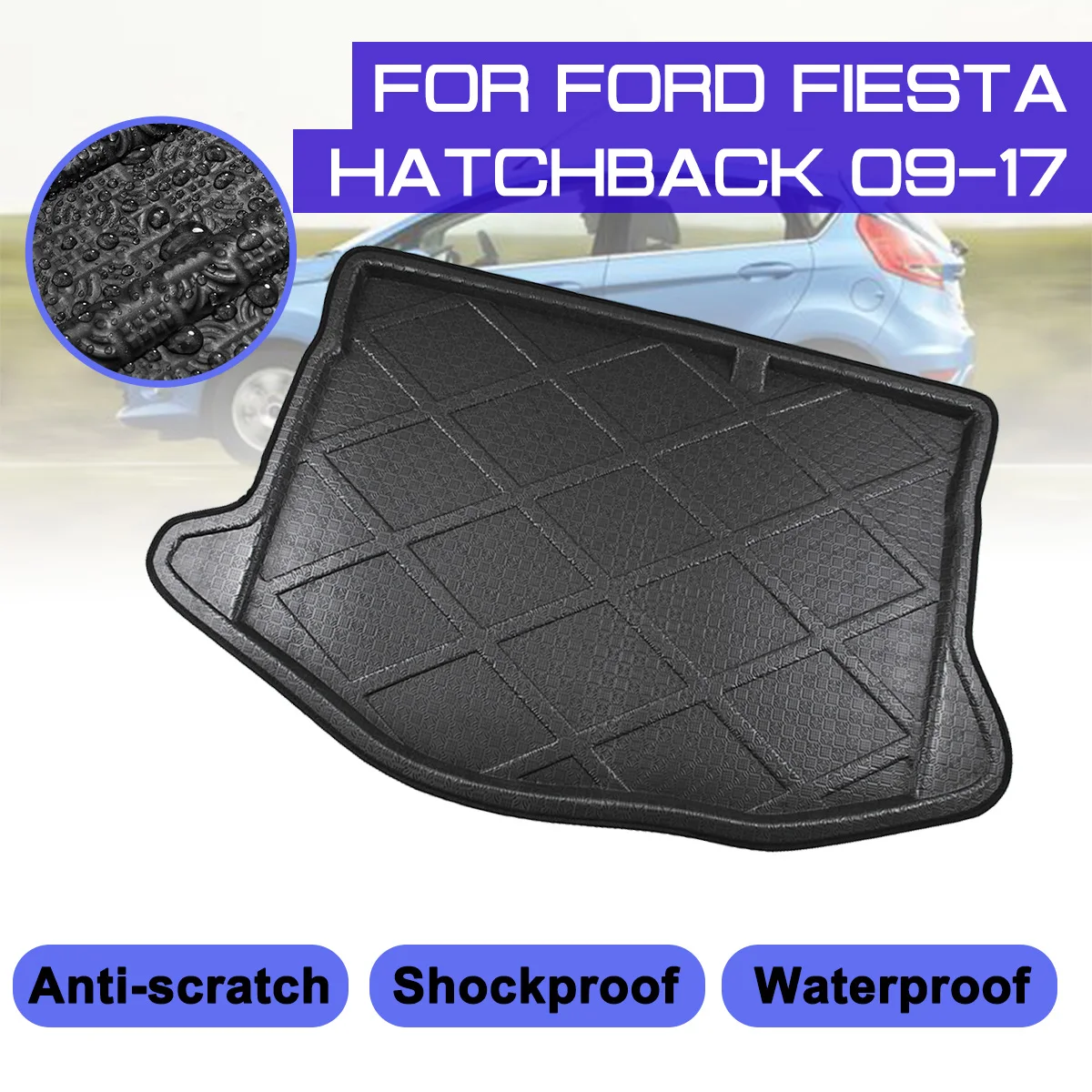 Для форд фиеста хэтчбек 2009-2017 автомобильный задний багажник коврик