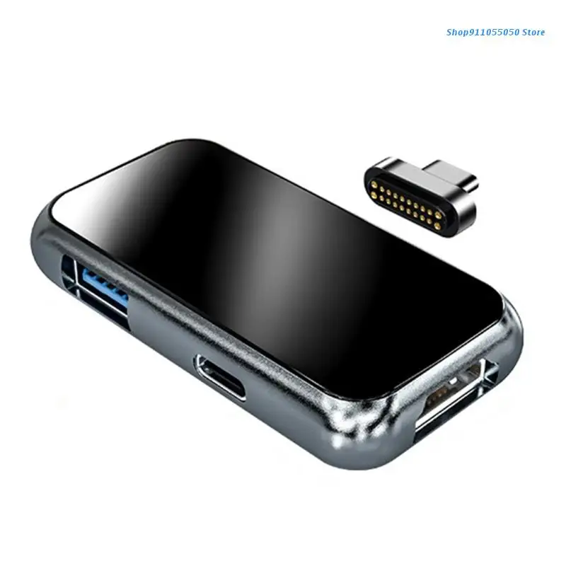 

C5AB Multifunctional Dockiong Station 3 in 1 USB Type C Hub Adapter to USB3.0+ HDMI-compatible +PD Charging Port for Laptop