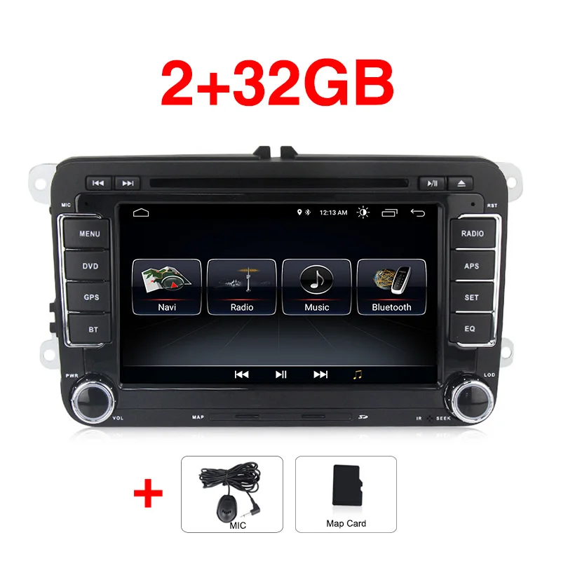 2G-32G DVD NaviFly Android 9 автомобильный Радио gps навигатор для Volkswagen POLO PASSAT TOURAN Golf 5 6 Skoda Seat Leon B6 dvd плеер wifi BT - Цвет: 2G-32G DVD