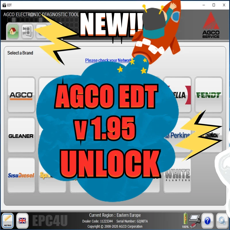 2020 Новый AGCO электронное средство диагностики 1 95 EDT + активация (установка