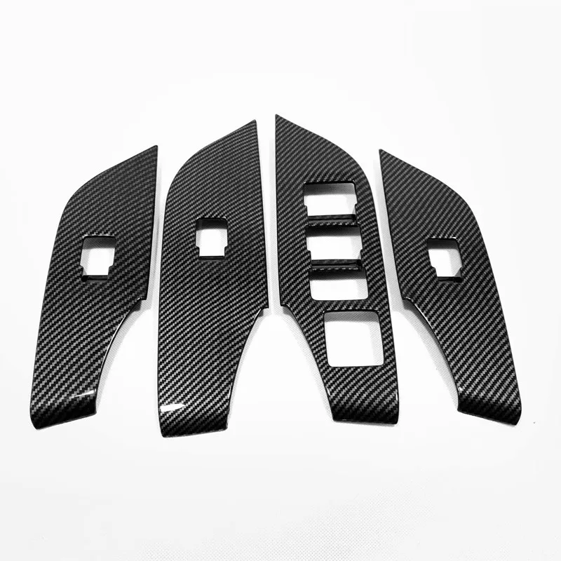 

For Toyota RAV4 2019 2020 ABS Carbon style Inner Door Armrest Window Switch Cover Decoration Control Panel Auto Accessories