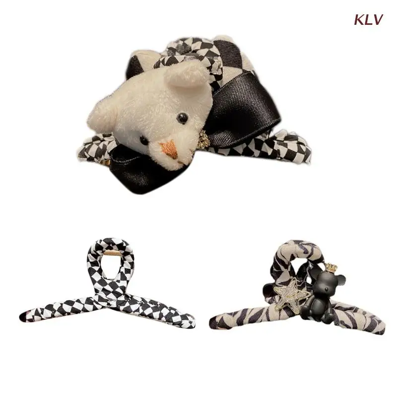 Заколка для волос с сильным креплением Kawaii плюшевый мультяшный медведь заколка