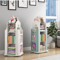 childrens bookshelf 360%c2%b0 rotating magazine picture book newspaper rack floor simple book shelf for home bookcases furniture