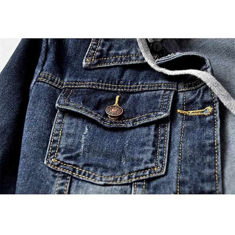

2021 Autumn Women Casual Denim Jacket Vintage Long Sleeve Jean Jacket Hooded Women Jackets Jeans Coat Female Tops Plus Size