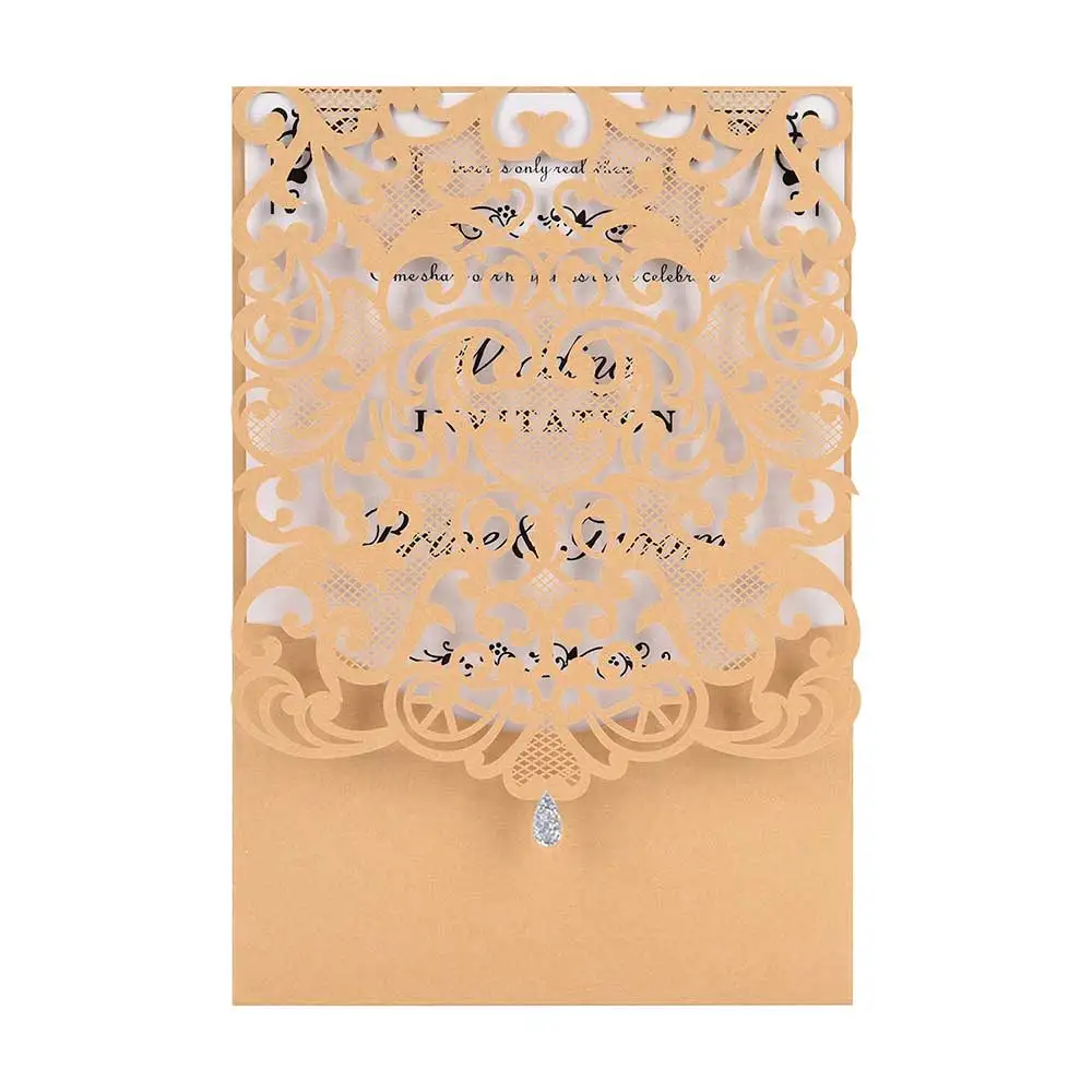 Блестящие свадебные приглашения в кружевном стиле для акции свадьбы дня
