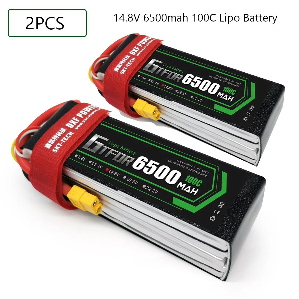 GTFDR 4S 14.8V 6500mAh 100C 200C Lipo Battery 4S XT90 XT60 T Deans EC5 For FPV Drone Airplanes Car Boat Truck Helicopter