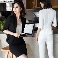 2021 summer thin half sleeve blazer women solid black white slim fit suit jacket office ladies short designer sheer blazer mujer