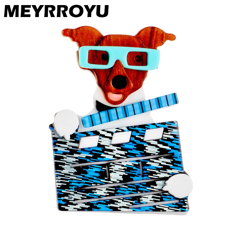 

MEYRROYU 2022 New Fashion Acrylic Animal Dog Brooch Ladies Exaggerated Cartoon Cute Badge Lapel Brooch Birthday Jewelry Gift