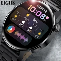 smart watch men bluetooth makeanswer call built in mic speaker fitness heart rate watch 3 pro for huawei android ios smartwatch