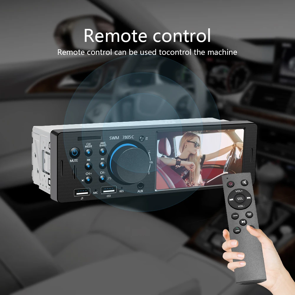 Автомагнитола 1 Din FM радио Bluetooth MP5 мультимедийный плеер 4 дюйма Авторадио TF/AUX USB 12 В