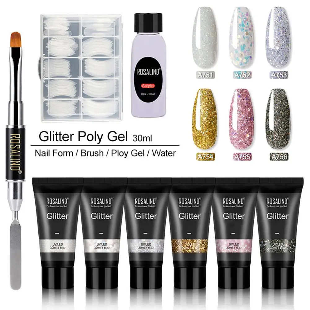 

Poly Nail Gel Kit Nail Extension Gel Nail Enhancement Gel with 6 Luxurious Colors