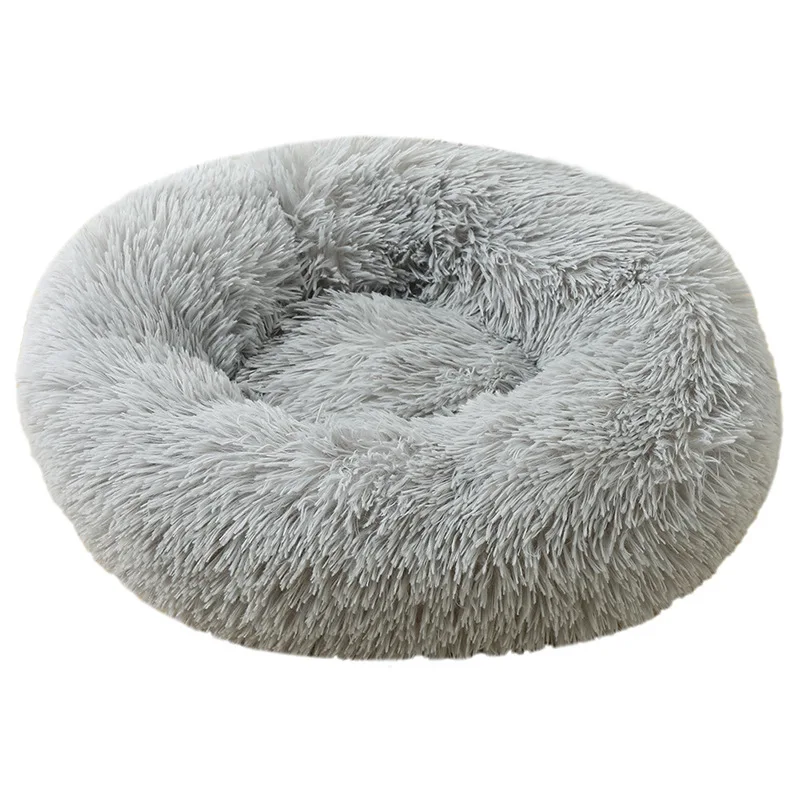 

Pet Products Round Cat Dog Bed Long Plush Warm Sleeping Cat Dog Mat Dog Basket Pet Cushion Portable Cat House Cama Gato Washable