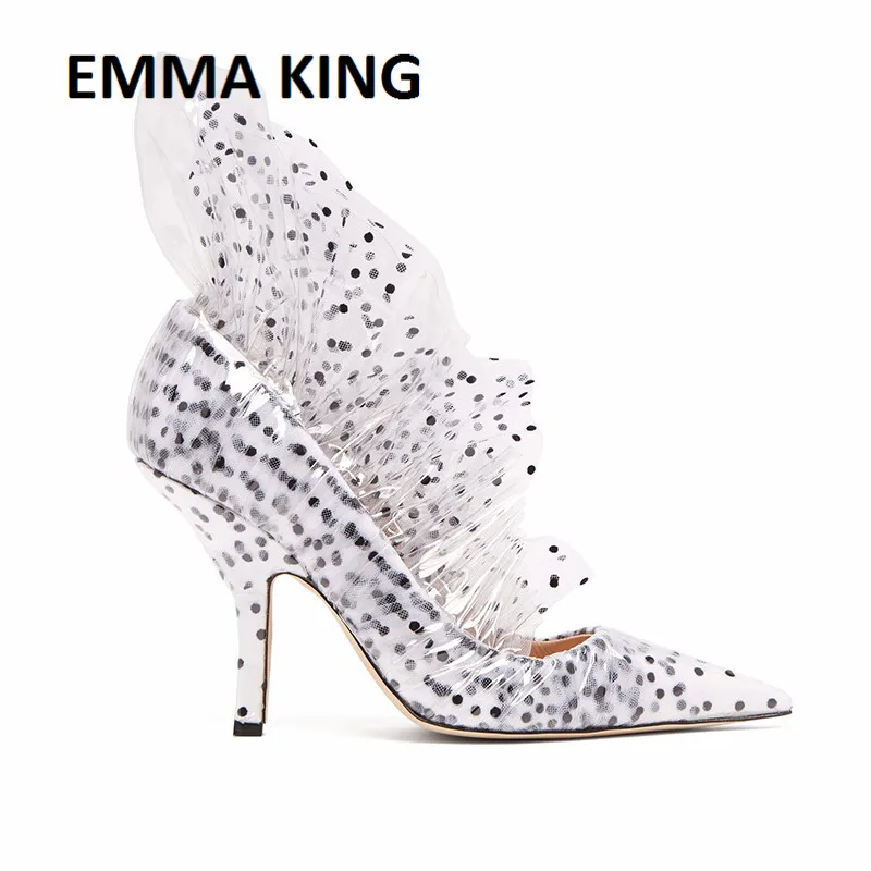 Emma king/Новинка года; кожаные туфли на высоком каблуке с острым носком в европейском и американском стиле; женские туфли-лодочки без задника на высоком каблуке