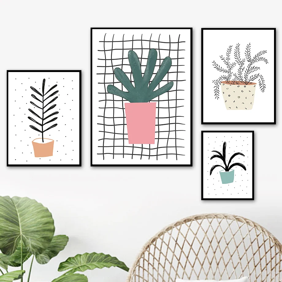 

Floral Aloe Leaf Succulent Simple Plant Wall Art Canvas Painting Nordic Poster And Prints Wall Pictures For Living Room Decor