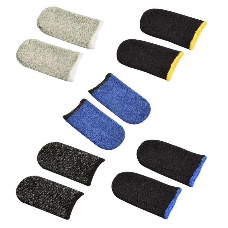 

50 Pair Sweat-Proof Knitted Fabric Finger Cover Game Touch Screen Thumb Game Pad Finger Sleeve for Gaming Accessories