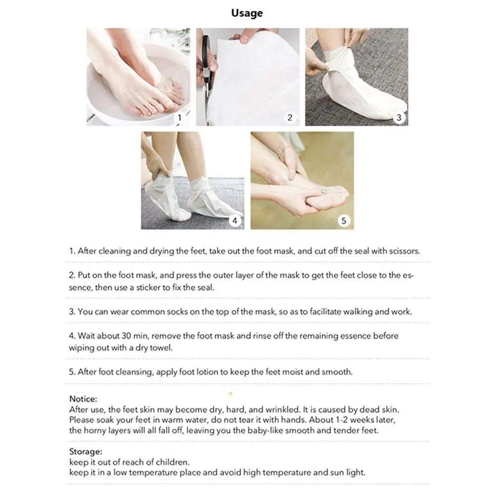 

Foot Mask Peeling For Legs Feet Scrub Exfoliating Foot For Pedicure Crack Remove Skin Anti Patch Heel Socks P0L5