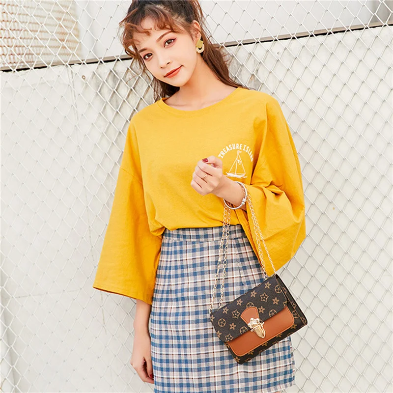 

Women's Bag Printing Orange Single Shoulder Small Bucket Bag Enlarged Version