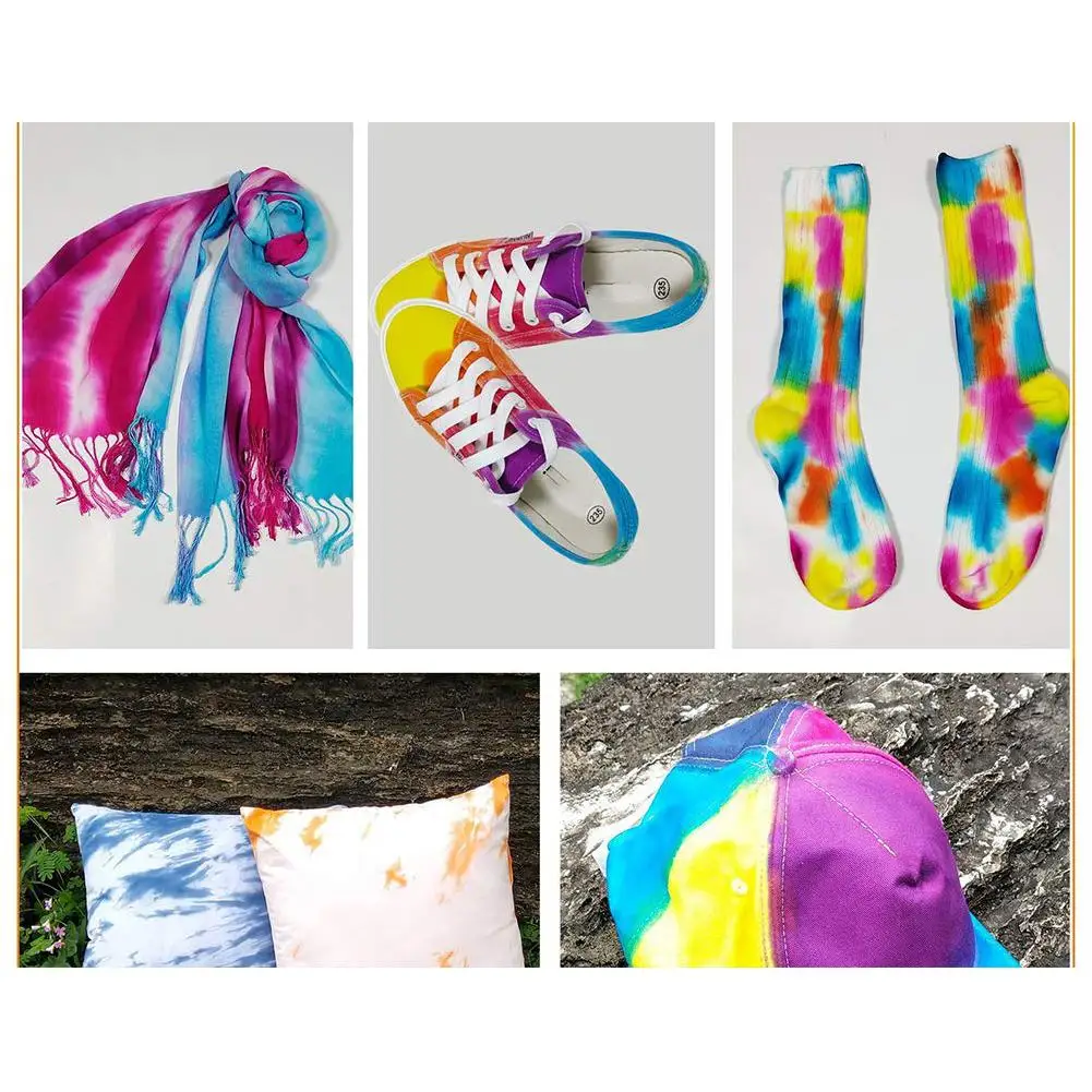 5Colors Tie Dye Kit DIY Garment Graffiti Fabric Textile Paint Arts Clothes Non-toxic Cotton Linen Clothing Dyes Tool |
