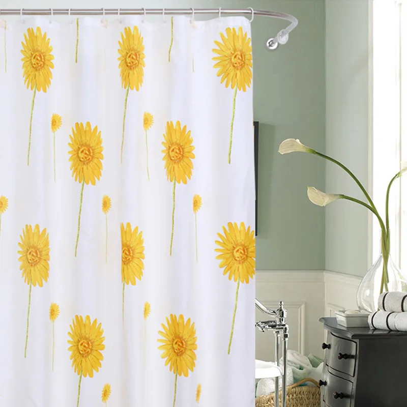 Подсолнечника полиэстер Душ Шторы с крючками Водонепроницаемый устойчивая к
