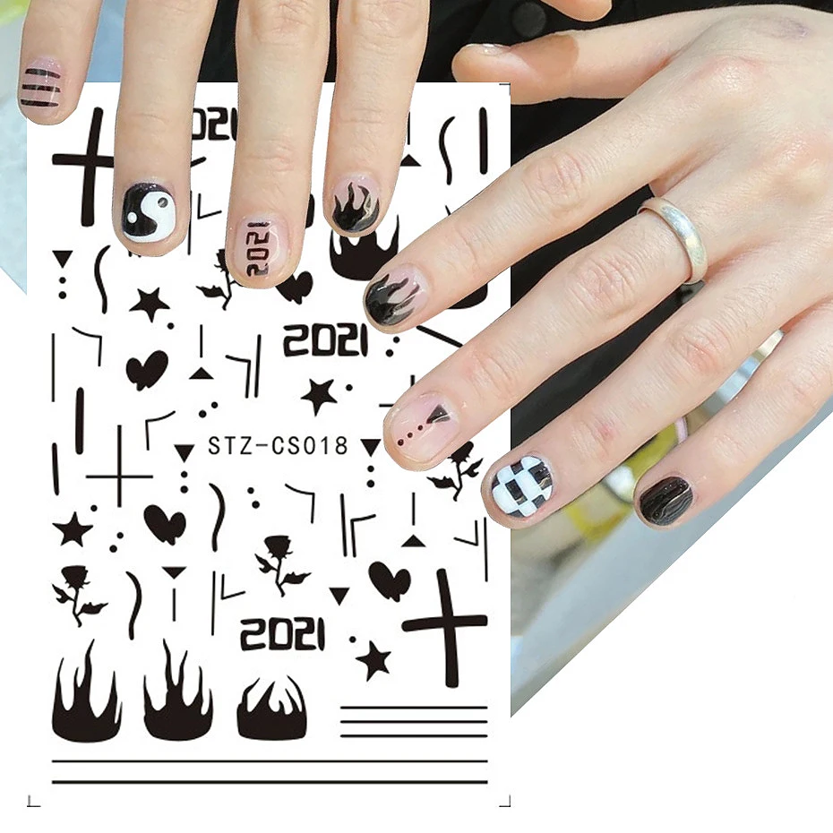 10PCS Cartoon Sparks Smiley Abstract Characters Color Fruit Color Sparks Nail Sticker Nail Slider Decoration sparks nicholas the wedding