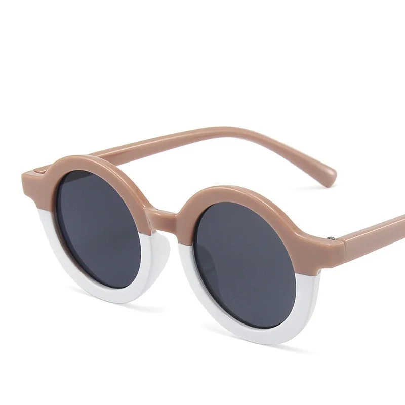 

ERILLES Fashion Children Boy Girl Cute Leopard Double Color Cartoon Round Sunglasses Kids Vintage Sun Glasses UV400 Protection