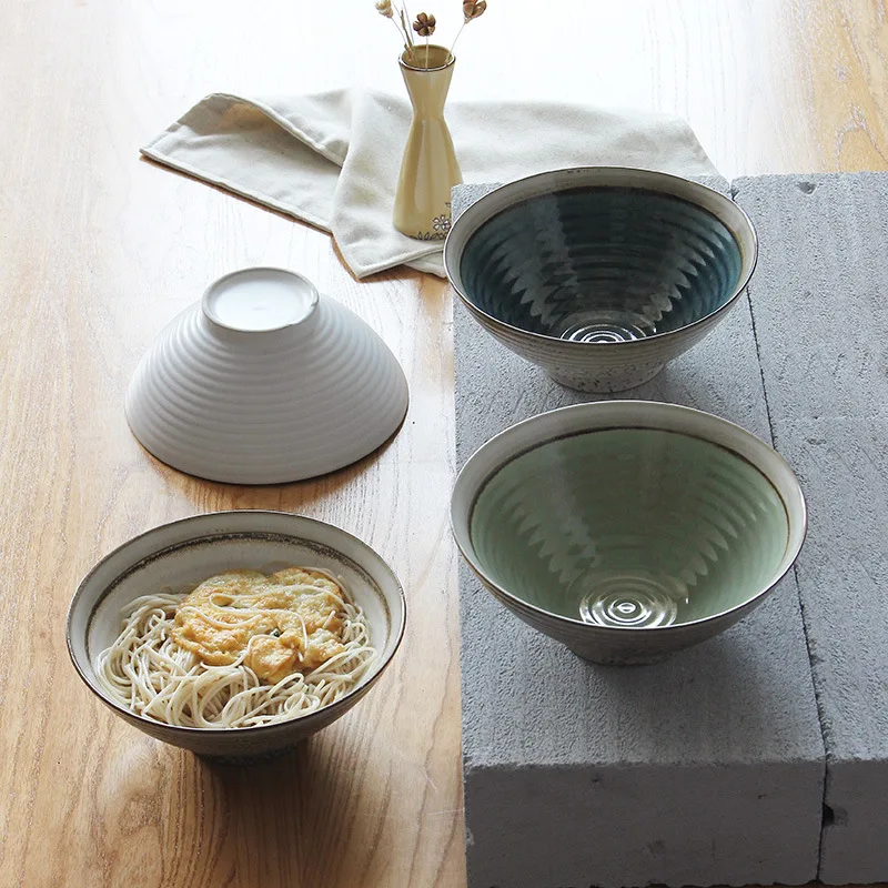 Японский Hatari Ламийской Лапша чаша большой Еда Миска нескользящая нить Noodle