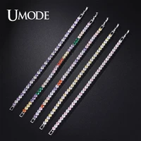 umode 5 colors cubic zirconia tennis bracelet bangles for women christmas gifts new fashion lady jewelry pulseras mujer ub0097