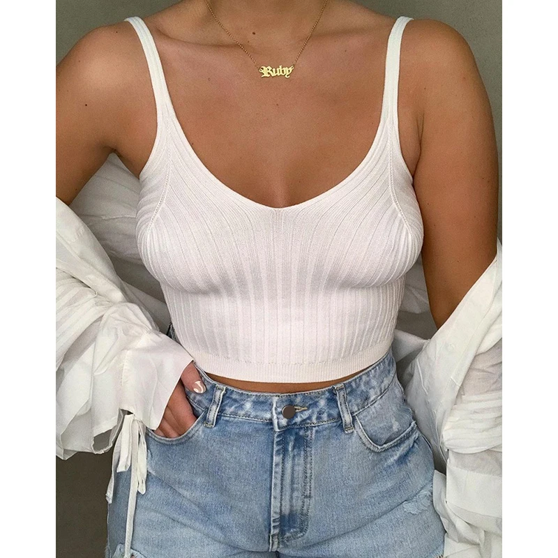 

Summer Women Sexy Mesh Tank Top Sleeveless V neck Vest Tops Spaghetti Strap Top Solid Top