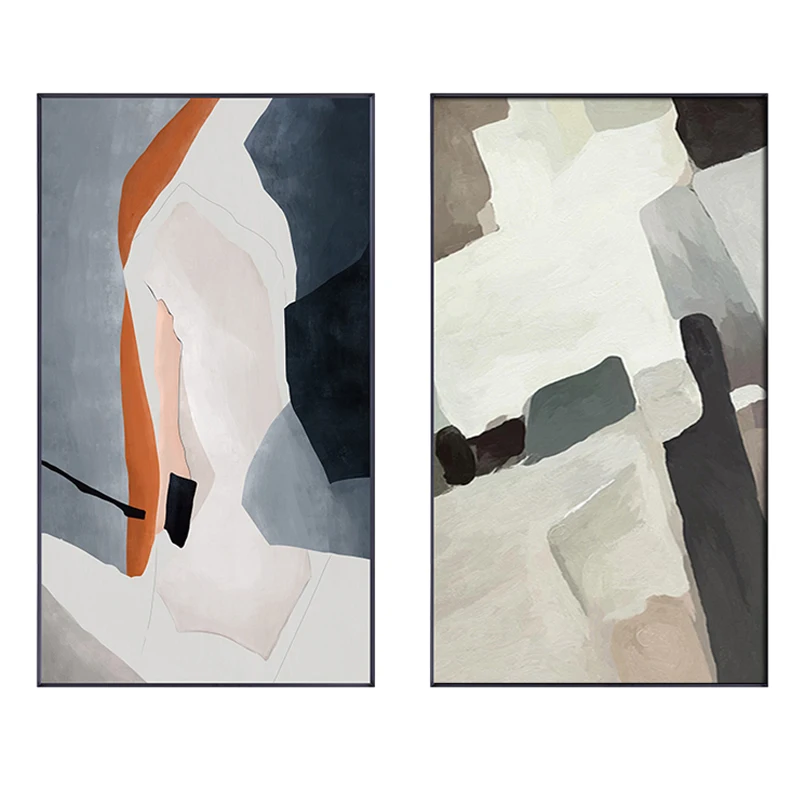 Настенные постеры в скандинавском стиле с абстрактными цветными блоками