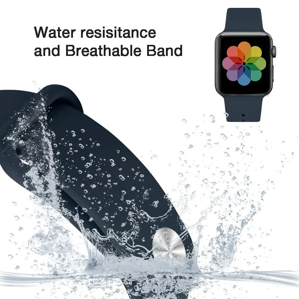 Спортивный силиконовый ремешок для Apple Watch версии 4/3/2/1 сменный наручных часов 42 мм