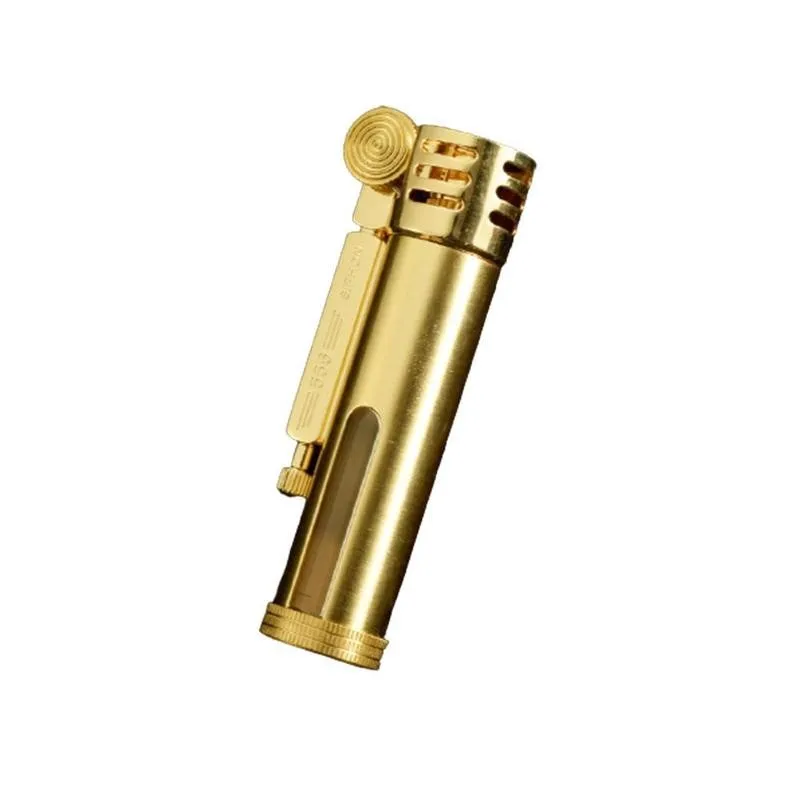 

Cigarette Lighter Original Zorro Brass Trenches Kerosene Cigarette Lighter, Windproof, Retro Transparent Tank, Grinding Wheel